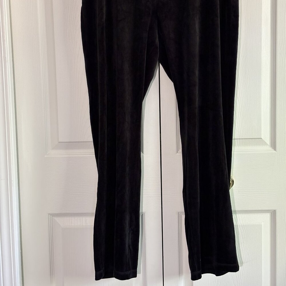 Women's Black Velour Juicy Hoodie and Pants.  Size L - Picture 2 of 7